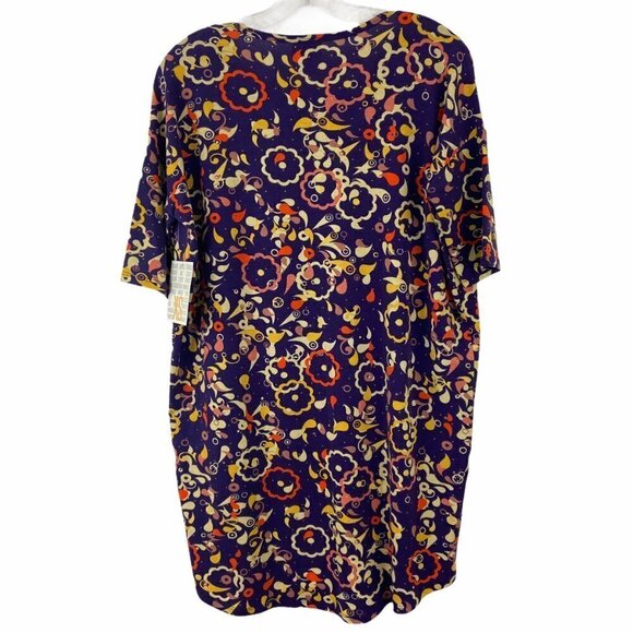 Lularoe Irma Purple Print Tunic Tee Shirt XXS - Picture 2 of 6